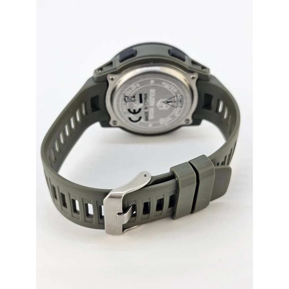 Digital Sports Men's Watch 45MM Dark Green Plastic Bands Light Working